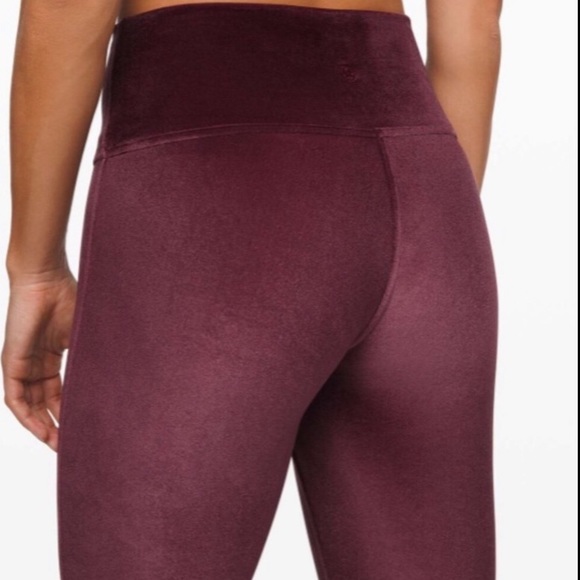 🆕 Lululemon 12 Velvet Wunder Lounge Tights High Rise Garnet Red NWT 28” length - Picture 5 of 13